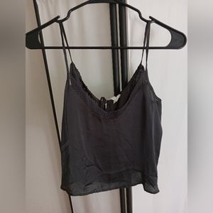 Aerie black silk and lace camosiole